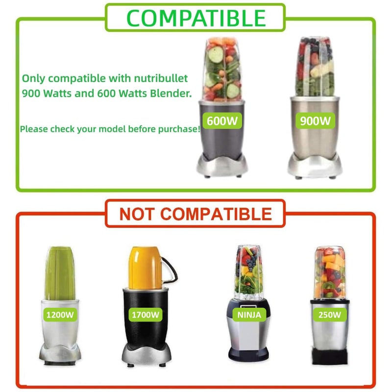 Feilifan أكواب خلاط سعة 24 أونصة متوافقة مع سلسلة NutriBullet Pro 900w/600w، قطع غيار لـ NutriBullet مع 2 غطاء قابل للطي وأسطوانات خلط (عبوة 2)  - Image 3